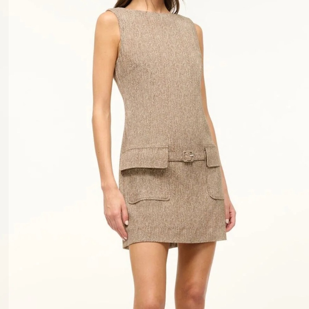 STAUD BEIGE DRESS